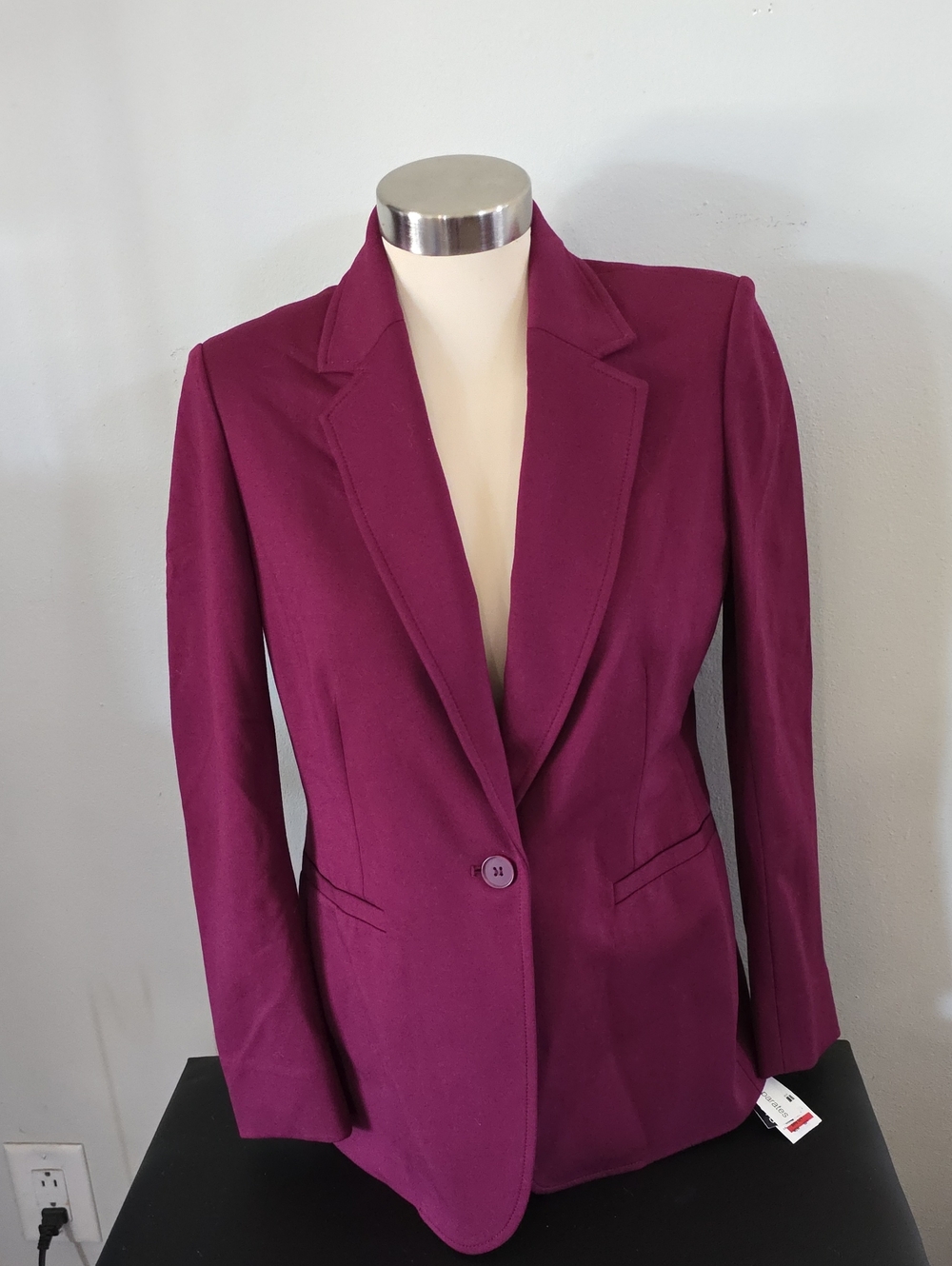 Bar III Plum Single-Button Tailored Blazer